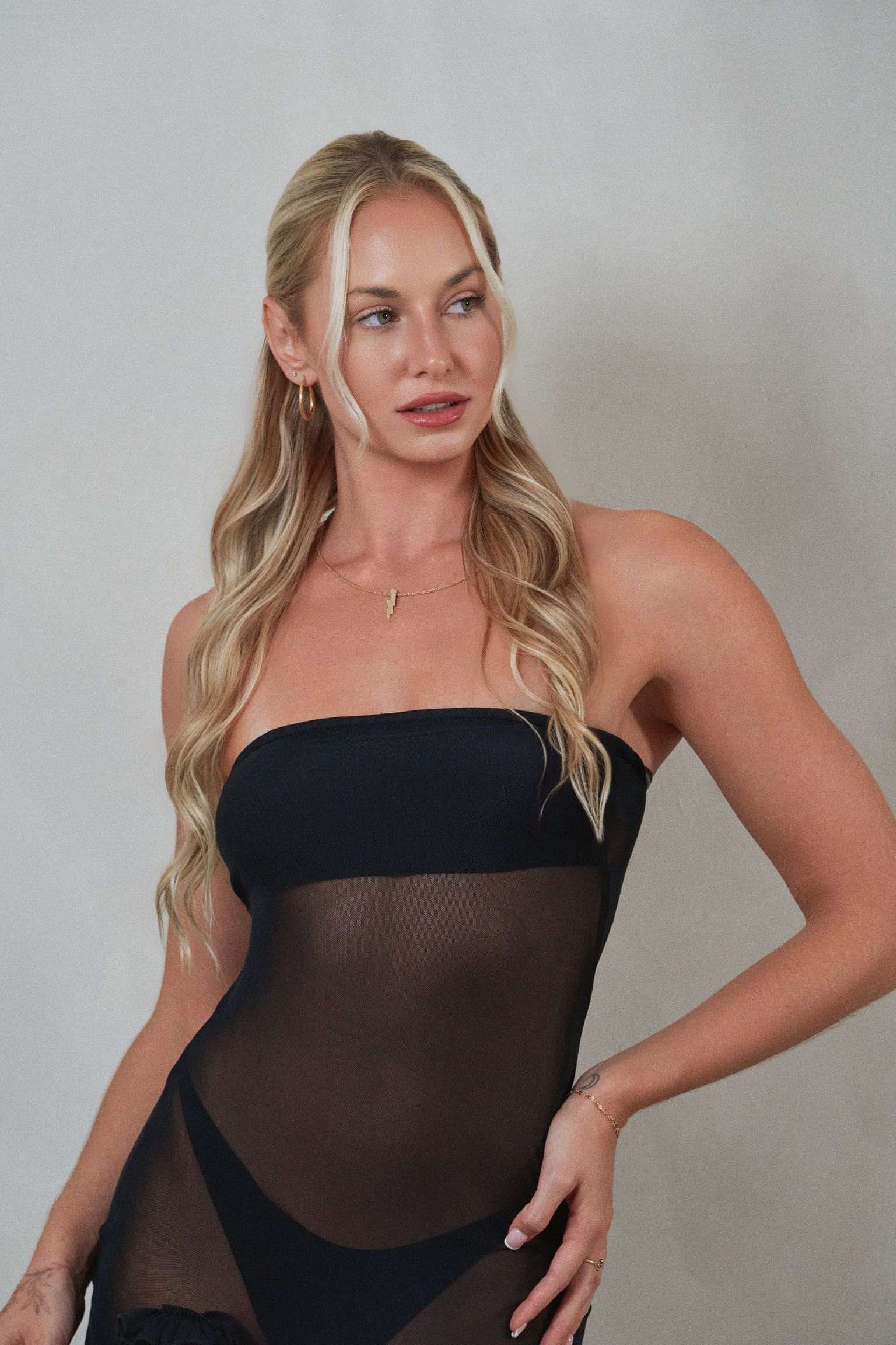 Taylor G. in a black outfit